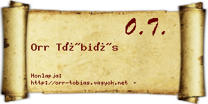 Orr Tóbiás névjegykártya